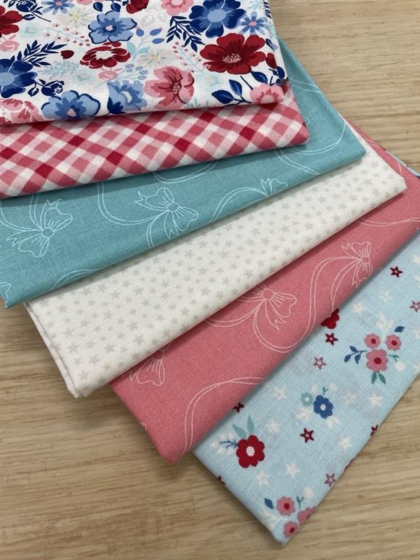 Star Spangled Beauty Pink & Turquoise FQ Bundle (6)