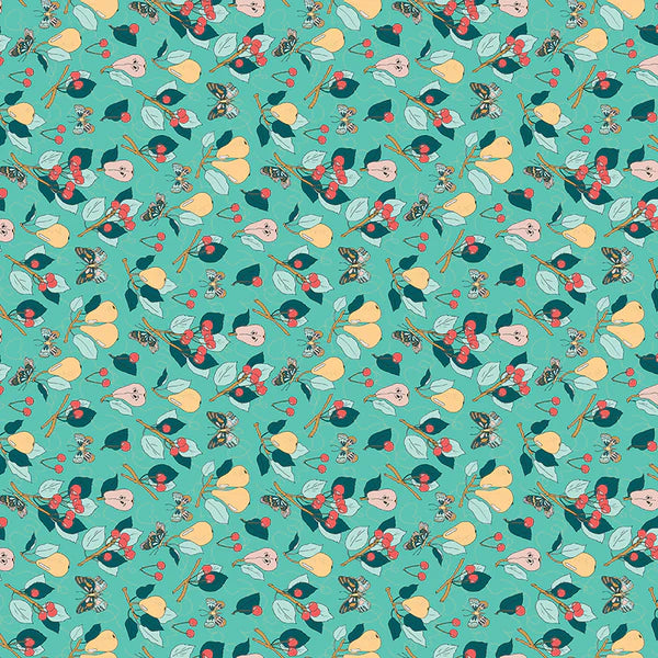 Paintbrush Studio Florals Green fabric 