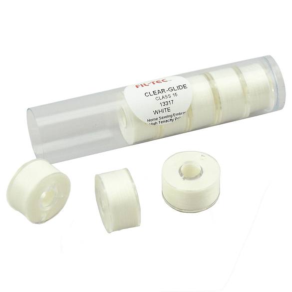 Clear-Glide Class 15 Bobbins by Fil-Tec White 