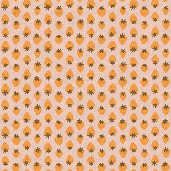 Paintbrush Studio Strawberries Peach Orange fabric 