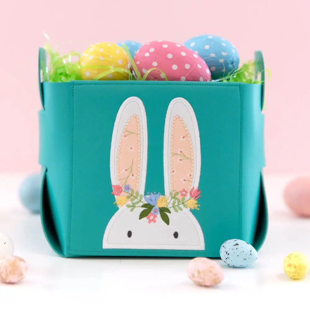 Kimberbell Folding Storage Tote Blank- Turquoise Bunny