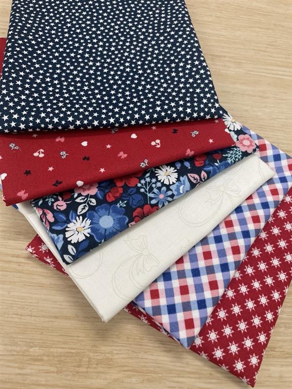 Star Spangled Beauty Red & Blue FQ Bundle (6)