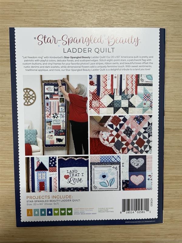Kimberbell's Star-Spangled Beauty Ladder Quilt Book with Redemption Code- Back