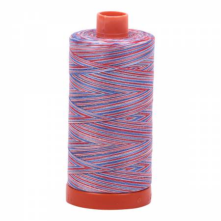 Aurifil thread 1422 yd- Variegated Red/White/Blue