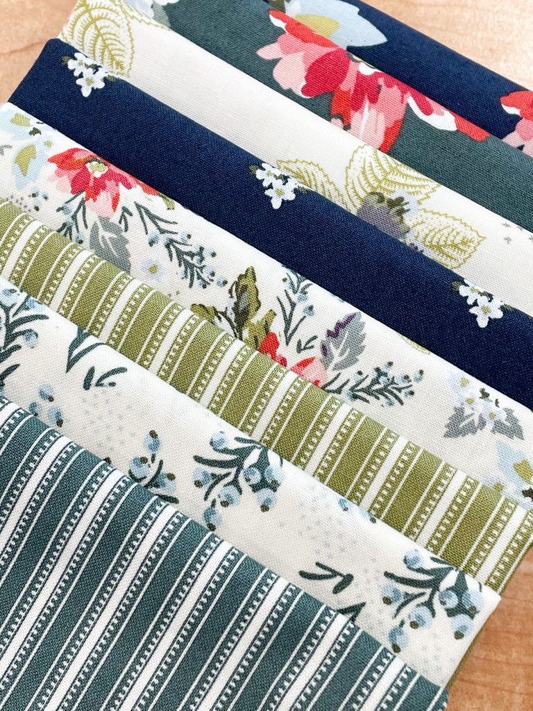 Fat Eighth Bundle of floral prints and stripe prints