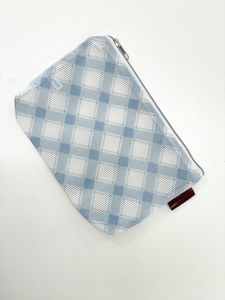 Bluebell Plaid Mini zipper pouch 