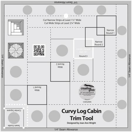 Creative Grids Curvy Log Cabin Ruler 