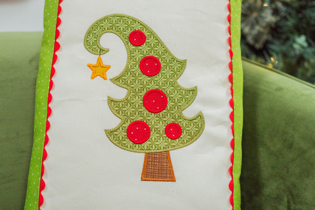 Whimsy Tree Machine Embroidery design on pillow