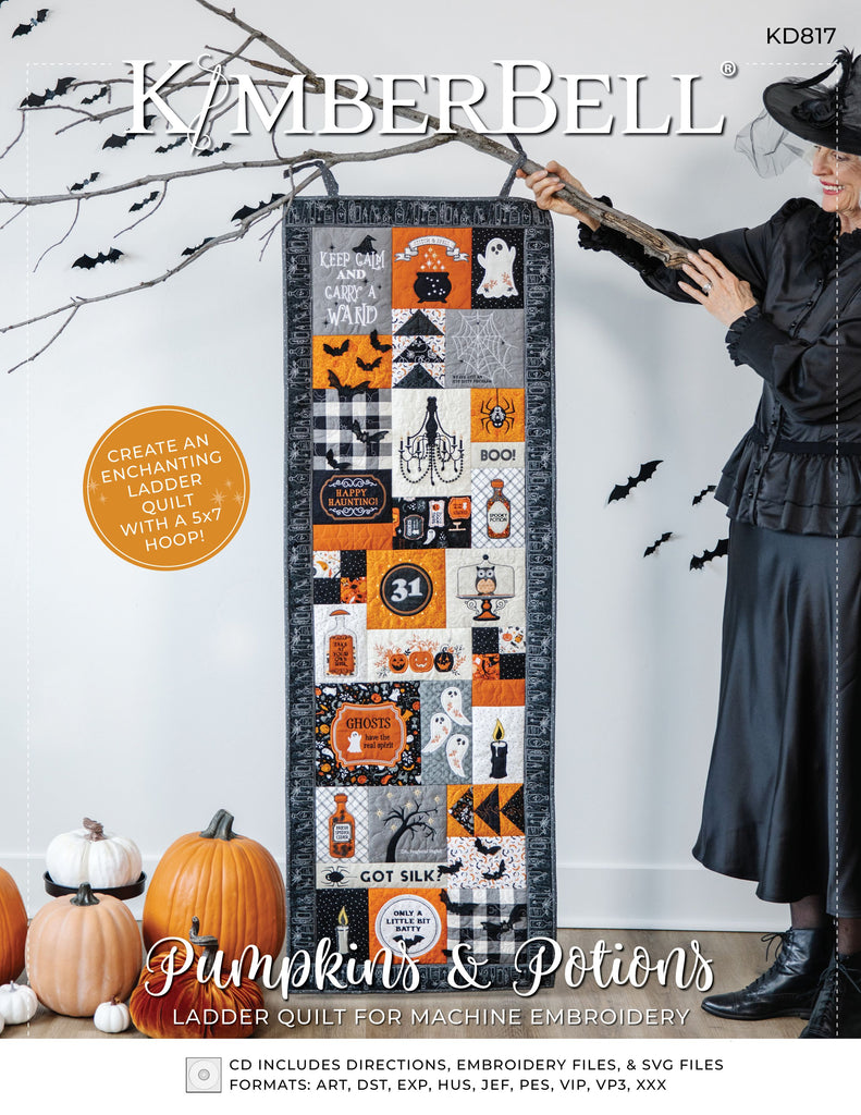 Pumpkins andPumpkins and Potions Ladder Quilt Fabric Potions Ladder Quilt CD Book 