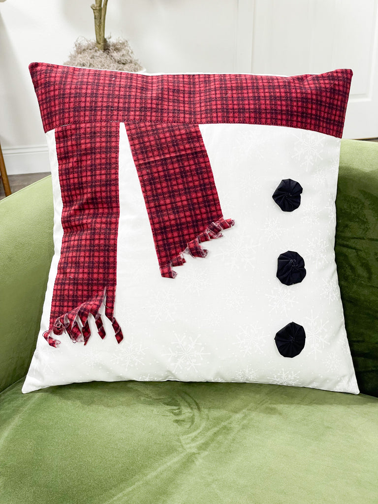 Snowman Pillow - Red