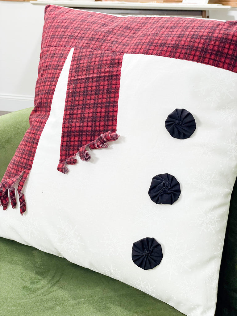 Snowman Pillow Red