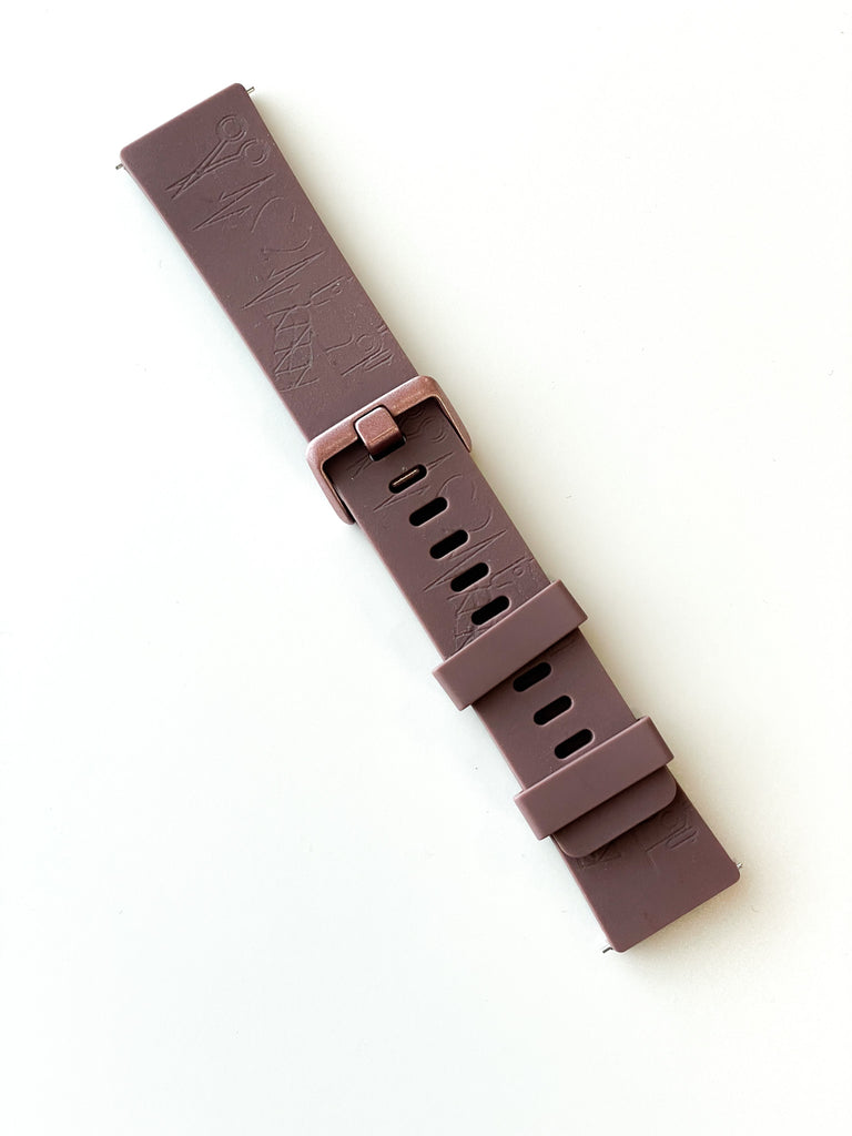 MGQS Large Exercise Watch Band - Sewing Heartbeat - Chestnut (Fitbit)