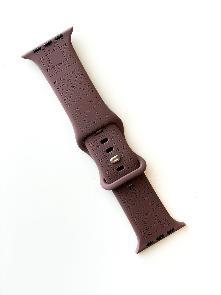 MGQS Large Watch Band - Quilt Block - Chestnut 