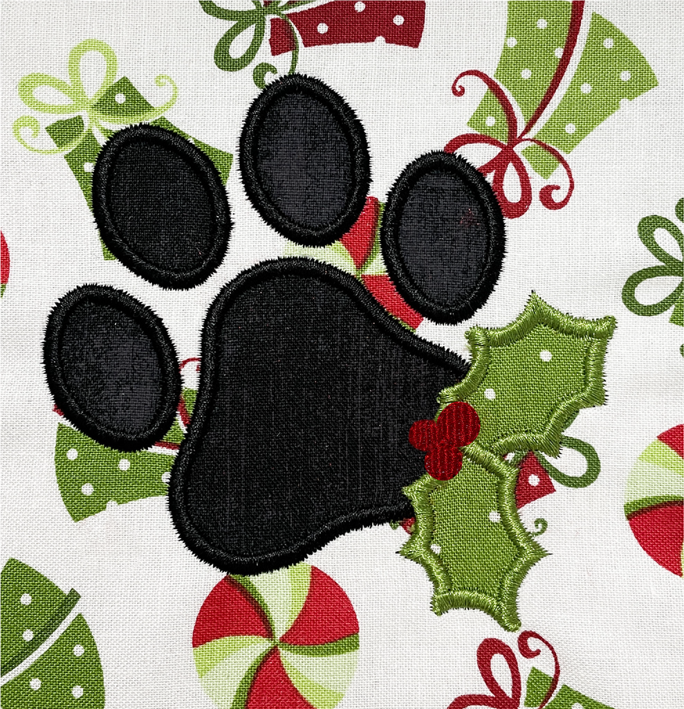 Christmas Paw Machine Embroidery Design 