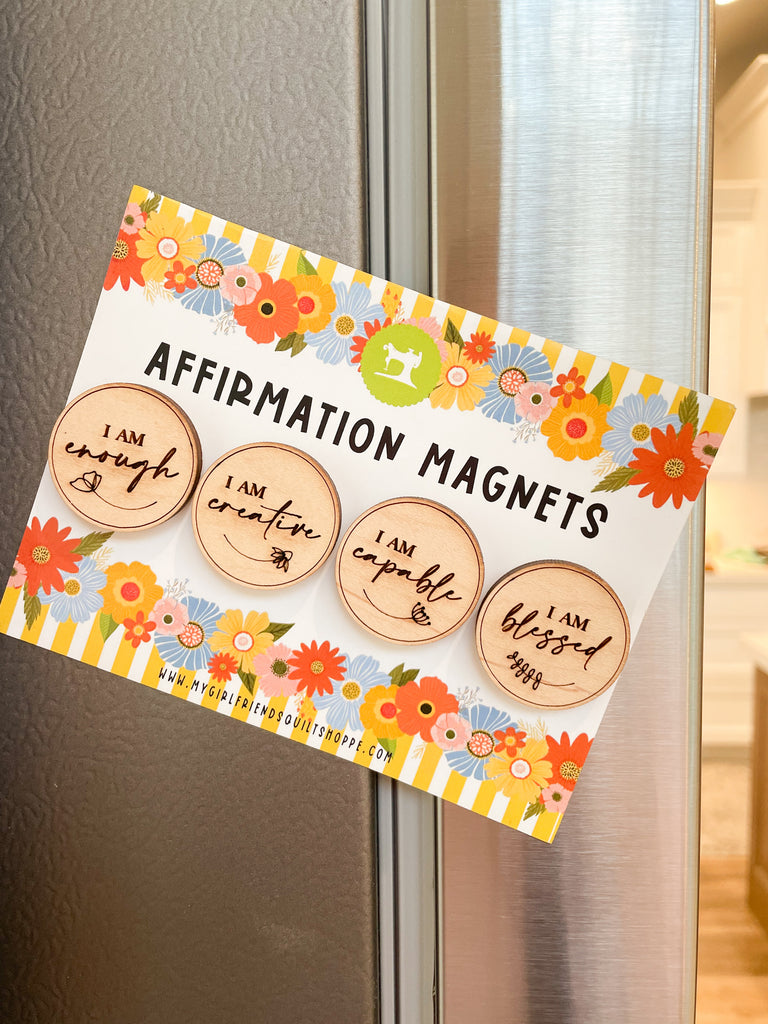 My Girlfriend's Quilt Shoppe affirmation refrigerator magnets