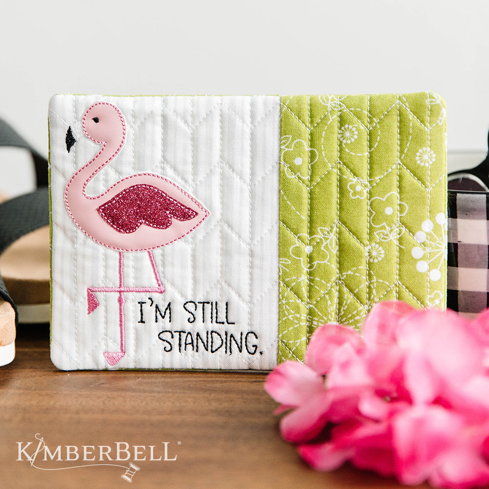 I'm Still Standing Flamingo Mug Rug