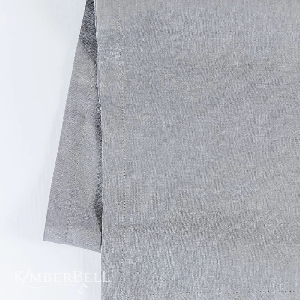 Cool Grey Linen Table Runner close up