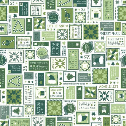 Kimberbell - A Quilty Little Christmas, Letters Green (3 Yard Cut)