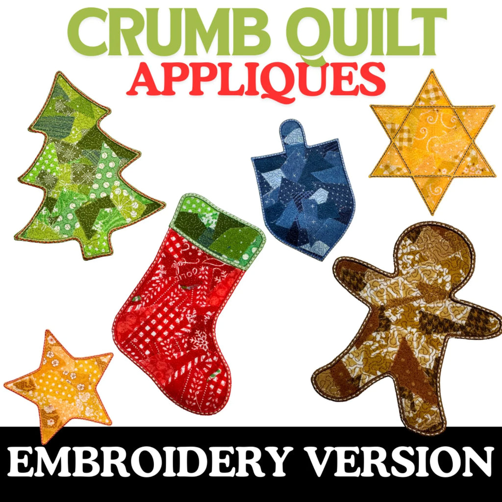 Crumb Quilt Appliqués - Machine Embroidery Version (Downloadable Pattern)