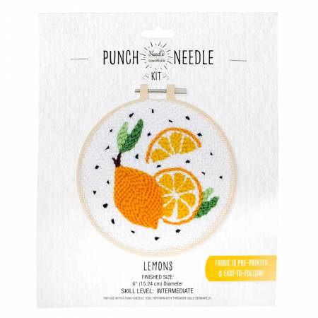 Punch Needle Kit - Lemons 6"