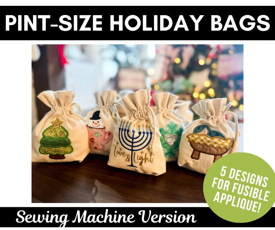 Pint-Size Holiday Bags (Sewing-Downloadable Pattern)