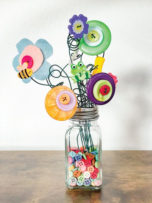 Salt Shaker Button Flower Bouquet Kit