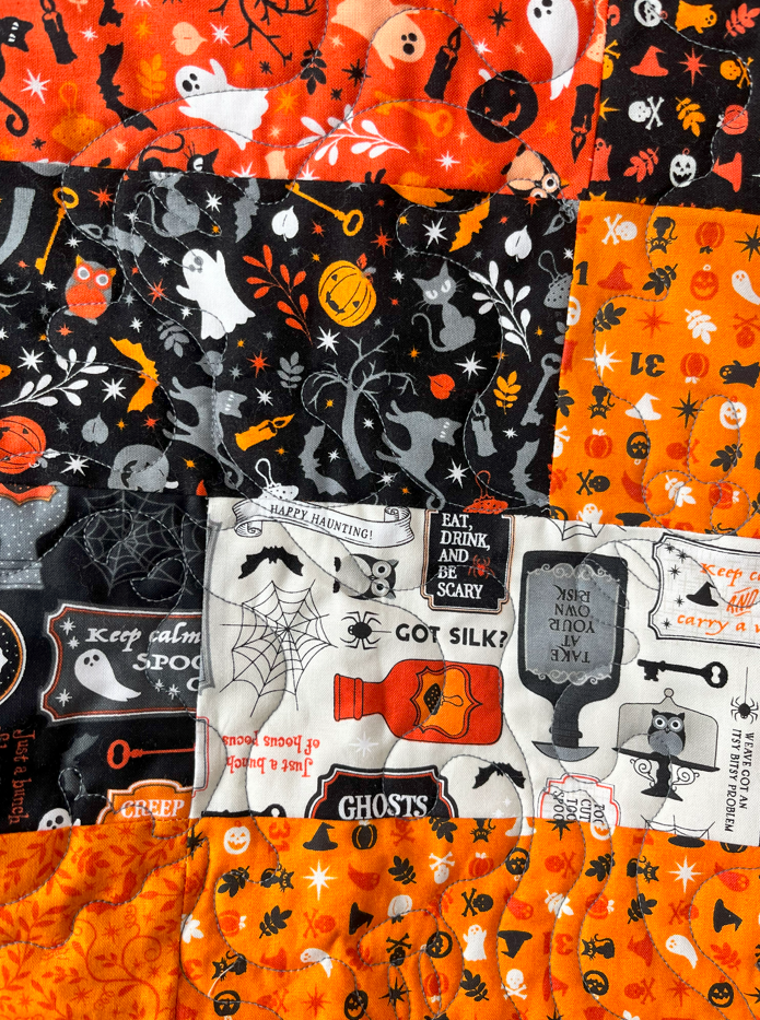 Pumpkins and Potions Disappearing 9 Patch Quilt 