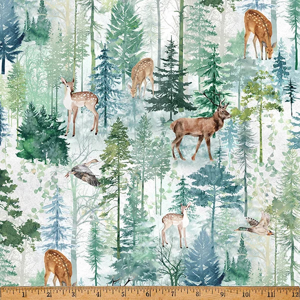 Hoffman Fabrics-Tree Line-Animals Forest