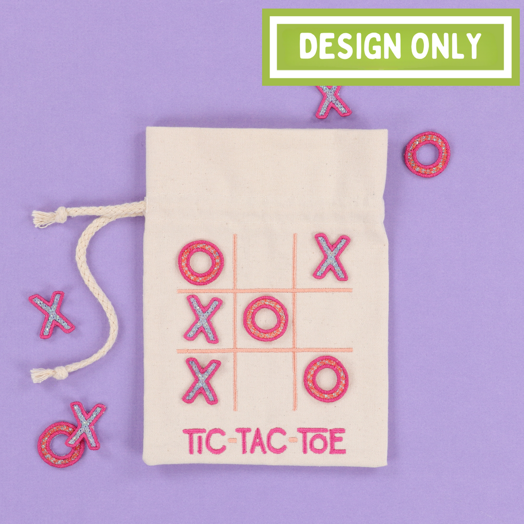 Kimberbell Embroidery Club - June 2024: Tic Tac Toe Cinch Sack - DESIGN ONLY