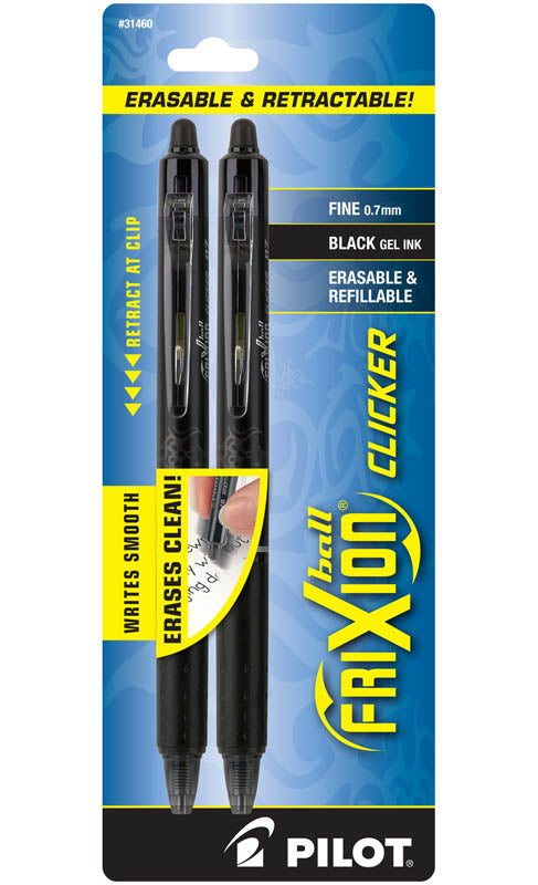 FriXion Pen .77mm Black 2pck