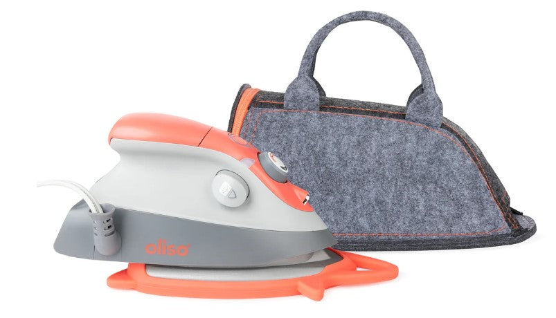 Oliso Mini Iron With Trivet Coral with Project Bag