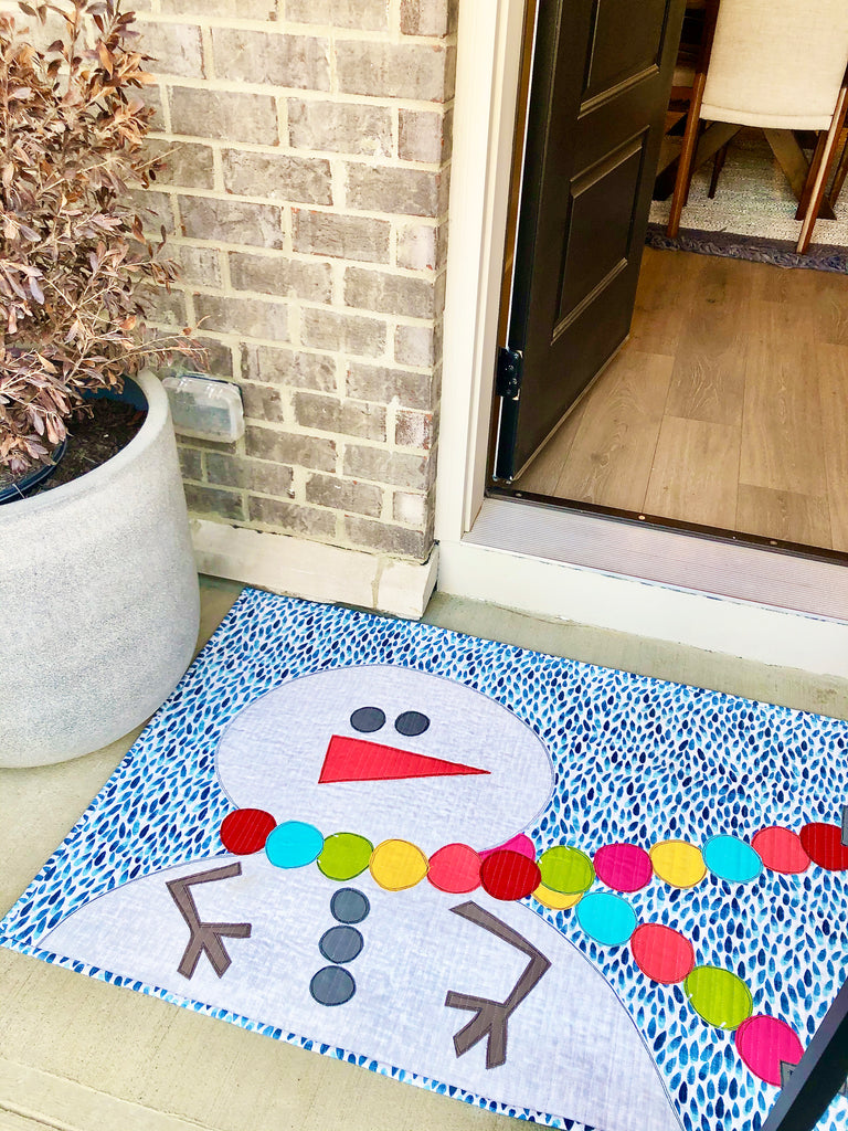 Let it Snow Holiday Floor Canvas Rug