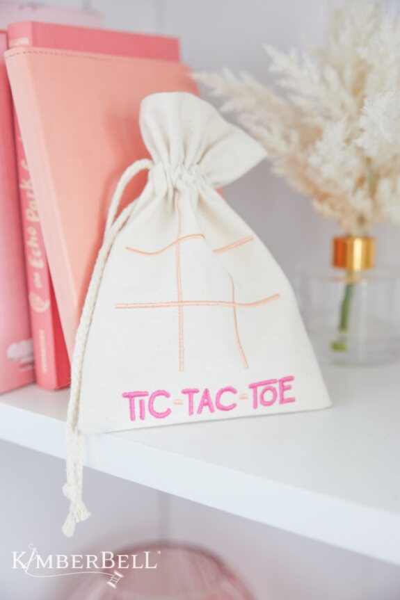 Kimberbell Embroidery Club - June 2024: Tic Tac Toe Cinch Sack - KIT ONLY