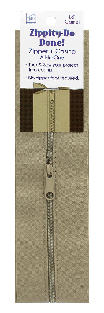 Zippity Do Done Zipper 18" - Camel