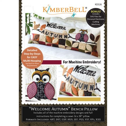 Kimberbell Welcome Autumn Bench Pillow Pattern: Embroidery Version 