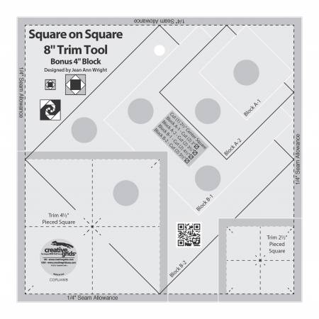 Creative Grids Square on Square 8 Inch Trim Ruler 