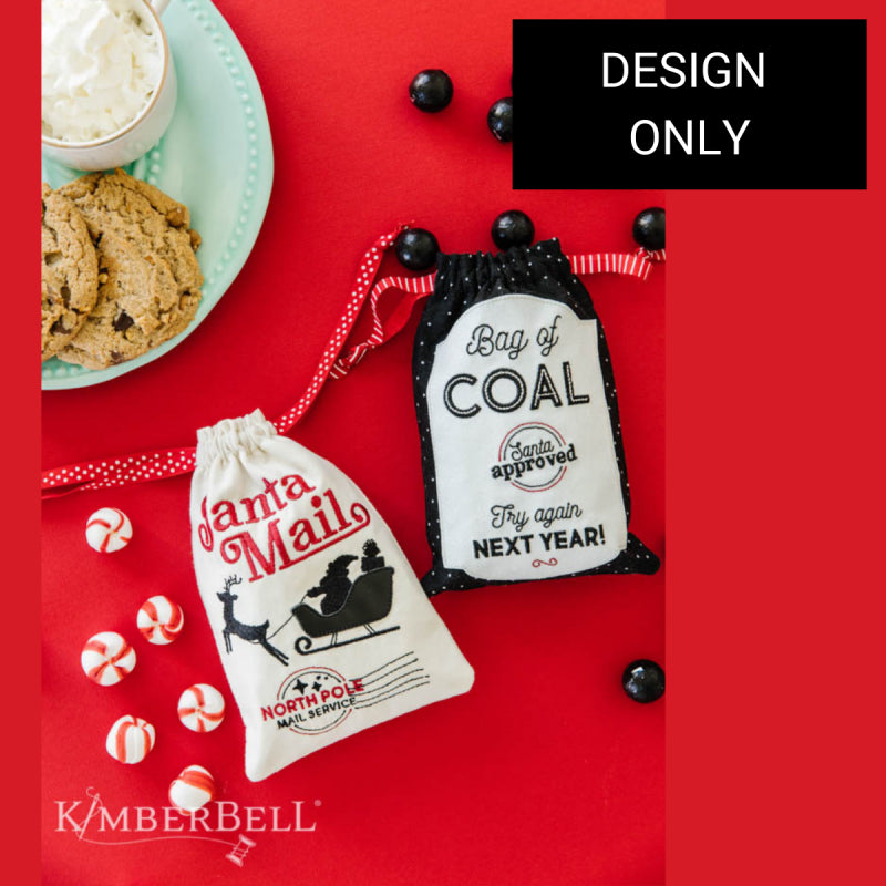 Kimberbell's Cinch Sacks: Santa Mail & Bag of Coal DESIGN ONLY 