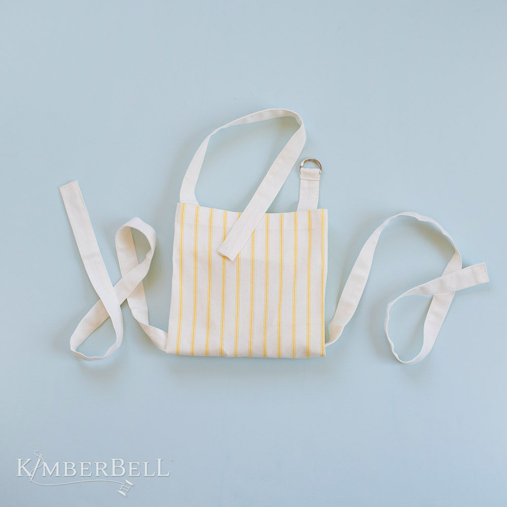 yellow striped apron