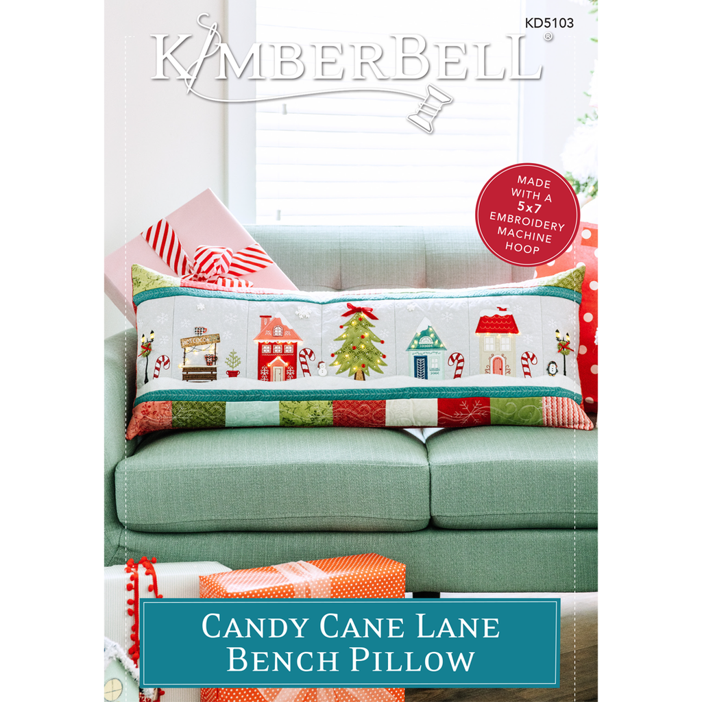 Kimberbell Candy Cane Lane Bench Pillow Machine Embroidery CD 