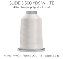 Glide 40 Wt King Spool Thread 5,500 Yd: White