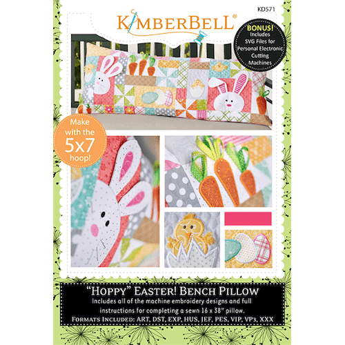 Kimberbell 'Hoppy' Easter Bench Pillow Pattern - Embroidery Version 