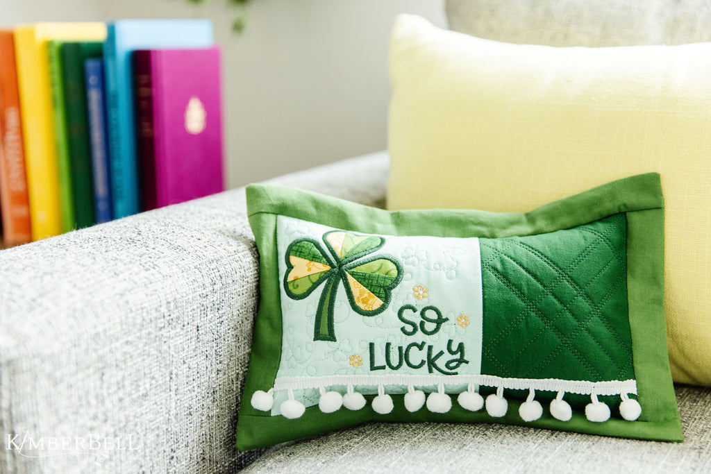 Kimberbell Embroidery Club DESIGN ONLY - February 2023: Lucky Us Pillow 