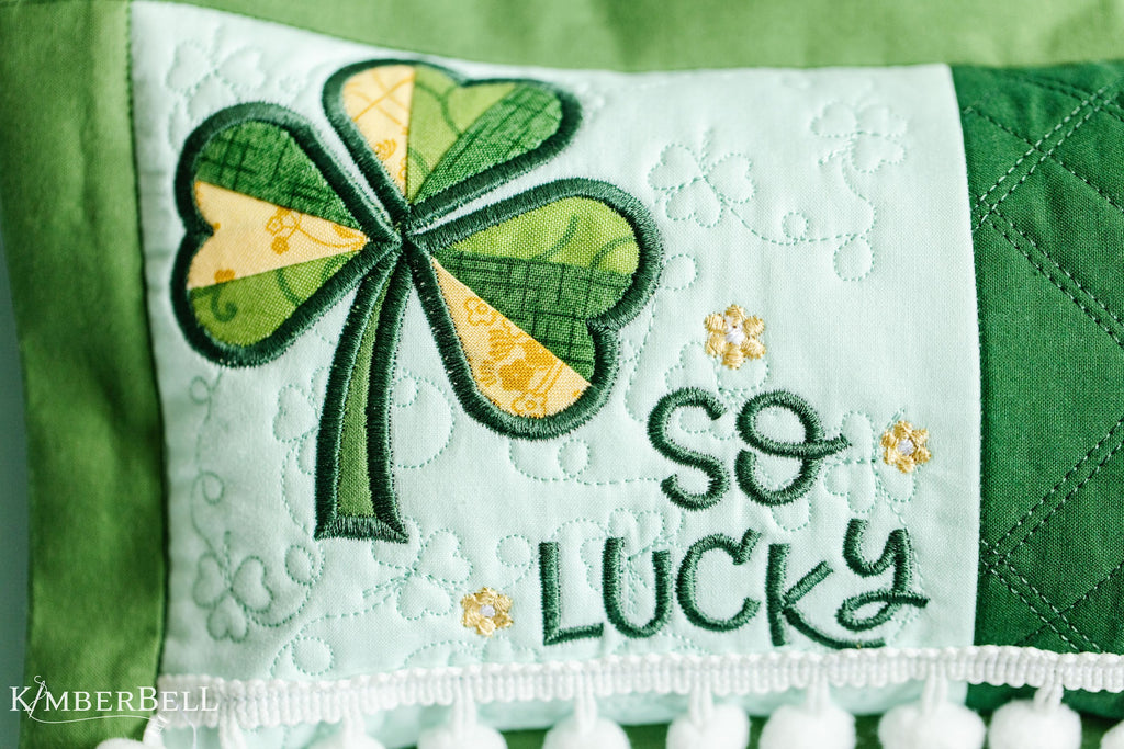 Kimberbell Embroidery Club DESIGN ONLY - February 2023: Lucky Us Pillow 