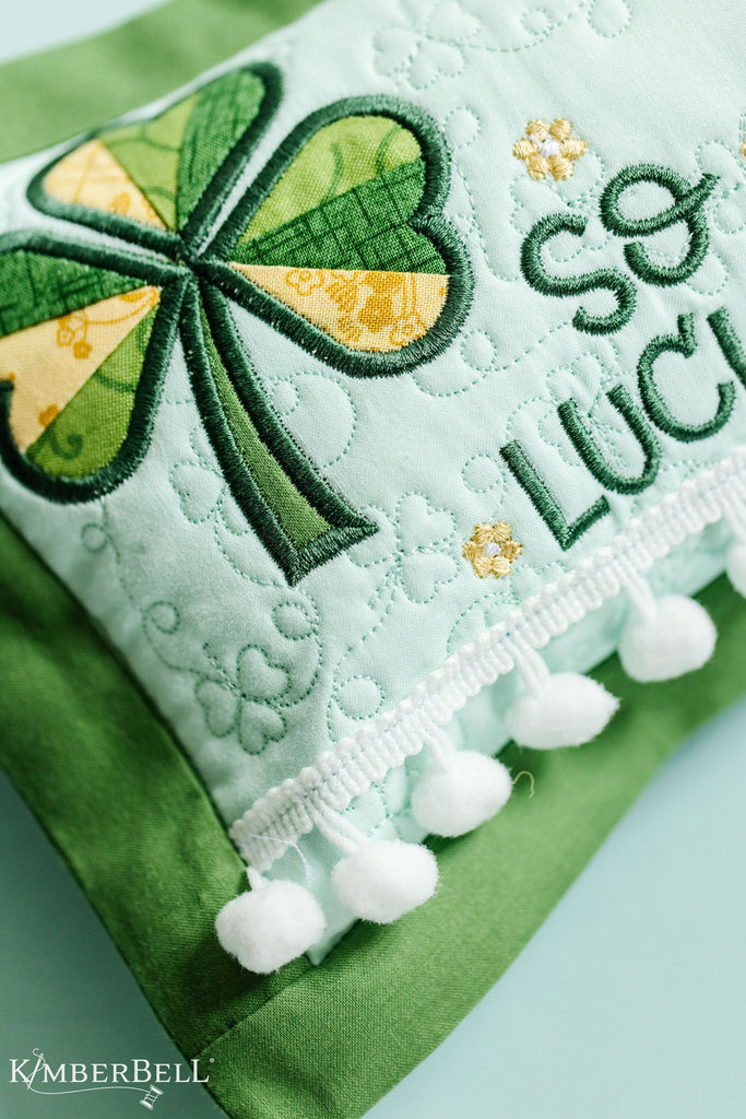 Kimberbell Embroidery Club DESIGN ONLY - February 2023: Lucky Us Pillow 