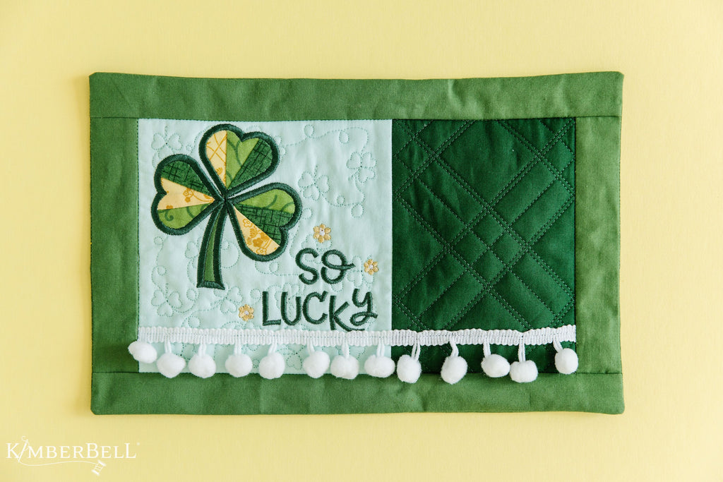 Kimberbell Embroidery Club DESIGN ONLY - February 2023: Lucky Us Pillow 