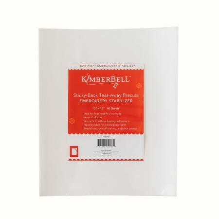 Kimberbell sticky back tear away precuts embroidery stabilizer