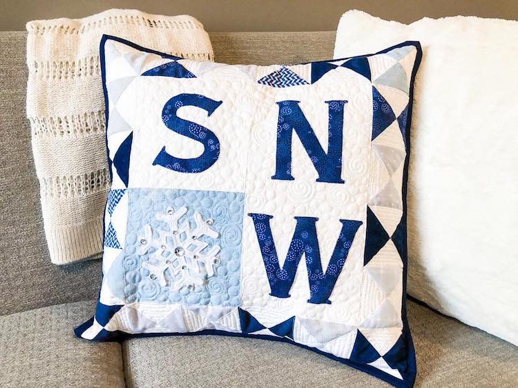 Winter Blues Pillow (18" x 18")