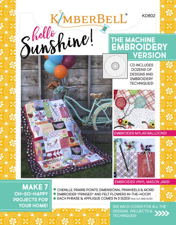 Kimberbell Hello Sunshine Pattern Book CD Machine Embroidery 